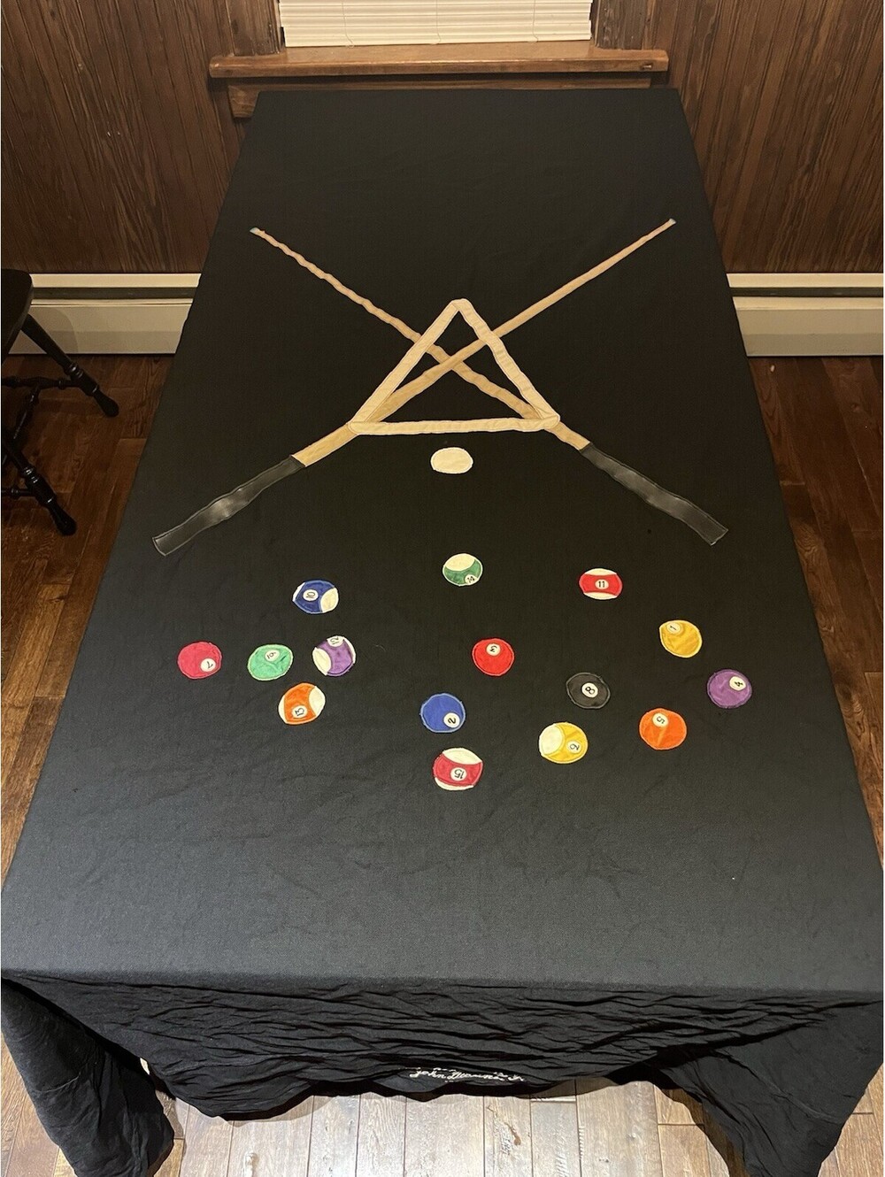 Vintage 1969 Hand Made Pool Table Cover With Patches
